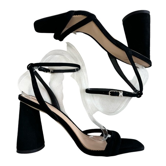 NWOT Sam Edelman Kia Black Suede Block Heel Sandals Size 9M - Picture 7 of 16